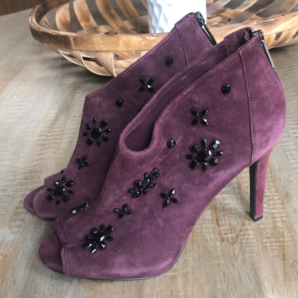 Burgundy MICHAEL KORS Open Toe Pumps-Womens-Size 10